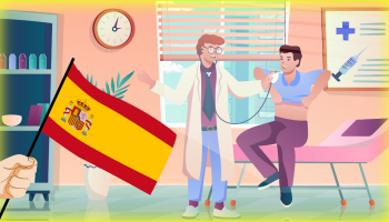 patient and doctor; spanish flag