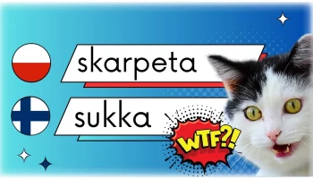 porównanie słowa "skarpeta" w języku polskim i fińskim
